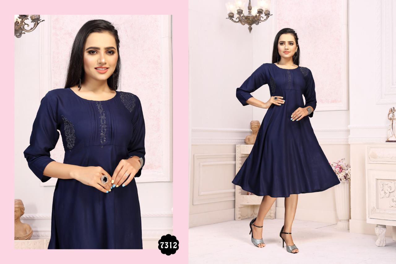 Ft Diamond 2 Latest Fancy Casual Wear Designer Flair Rayon Kurti Collection